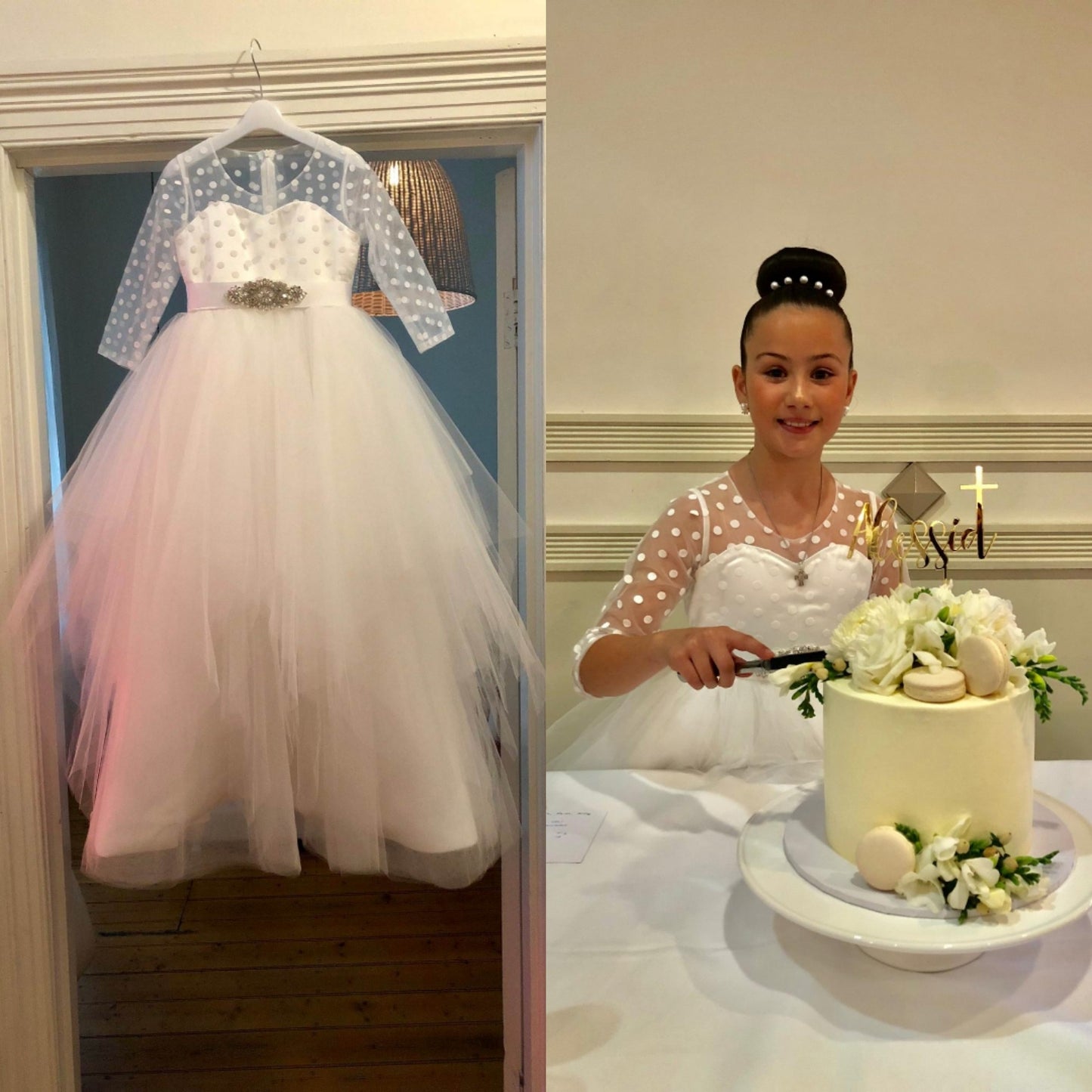 long sleeve Communion Flower Girl Dress