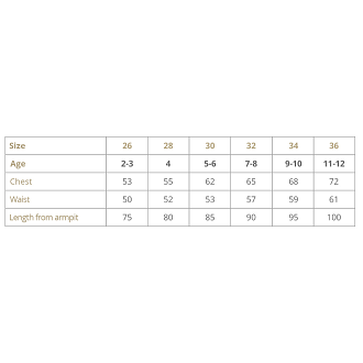 childrens size chart