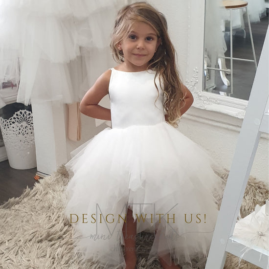 ivory flower girl dress soft, luxurious netting and exquisite satin