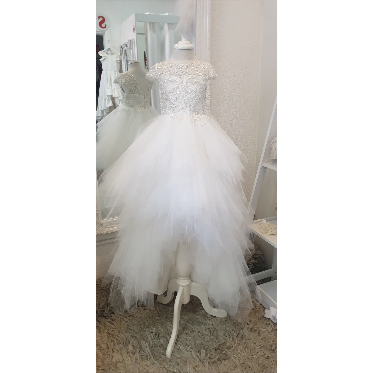 Mia flower girl dress with Jorja high low skirt