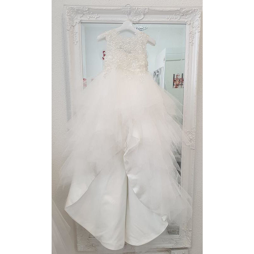 Emma lace with pieced skirt high low skirt