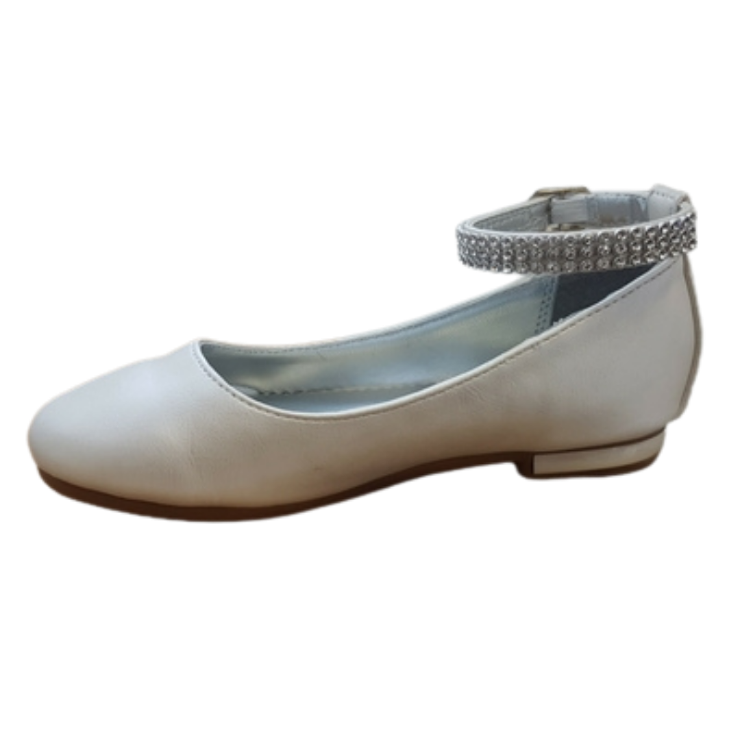 Load image into Gallery viewer, Diamante strap girls ivory communion  shoe
