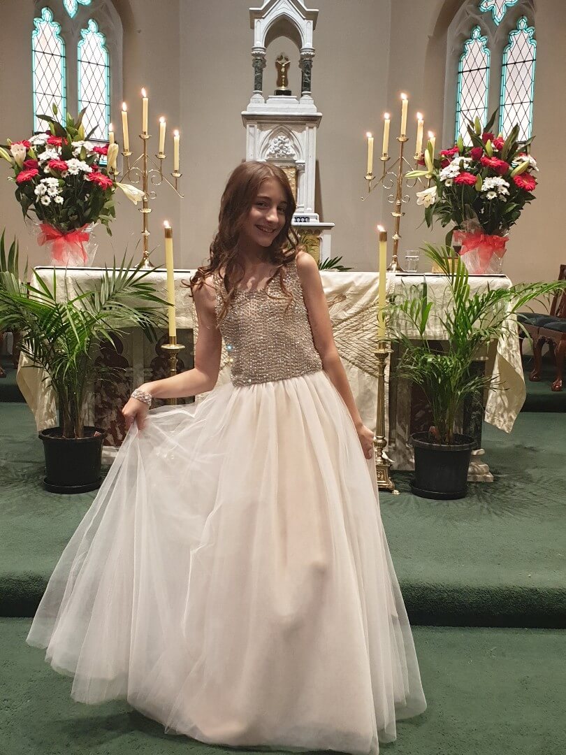 Hand stitched Diamonte dress with tull skirt Hand stitched Diamonte dress with tull skirt