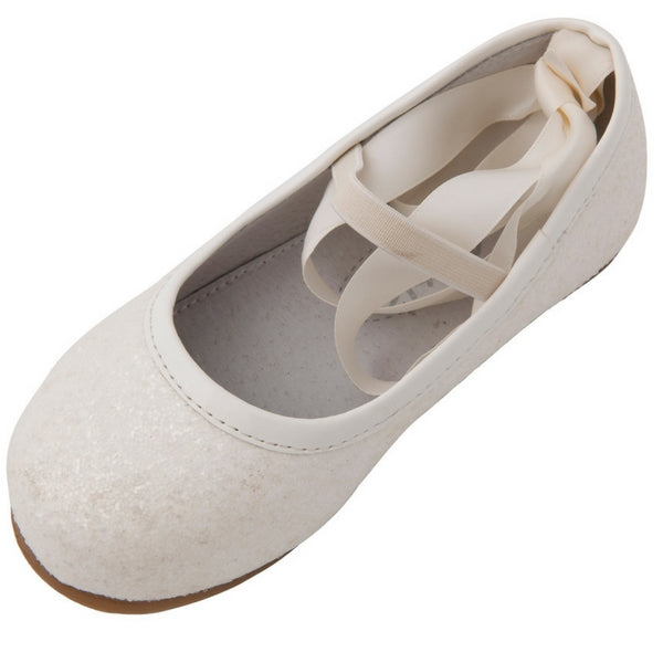 Girls princess ballerina shoes with ribbon