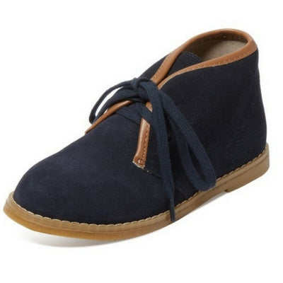 Joshua Boys Suede tie up boys boot - Navy