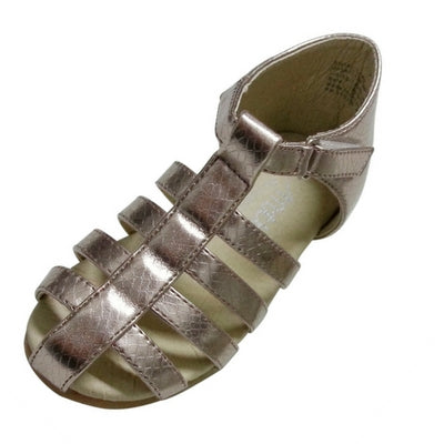 Bronze girls leather dress sandals