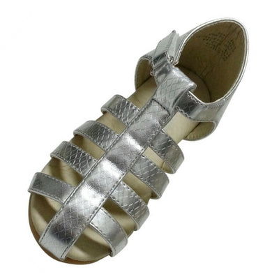 Silver girls leather dress sandals