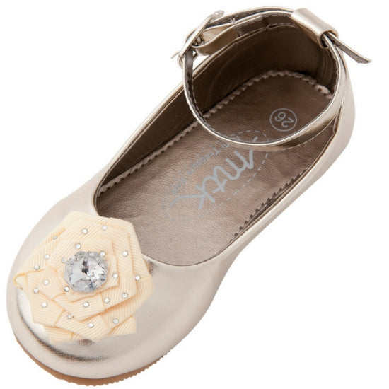 Load image into Gallery viewer, Addyson Ballet Gold Flats girls dress shoes
