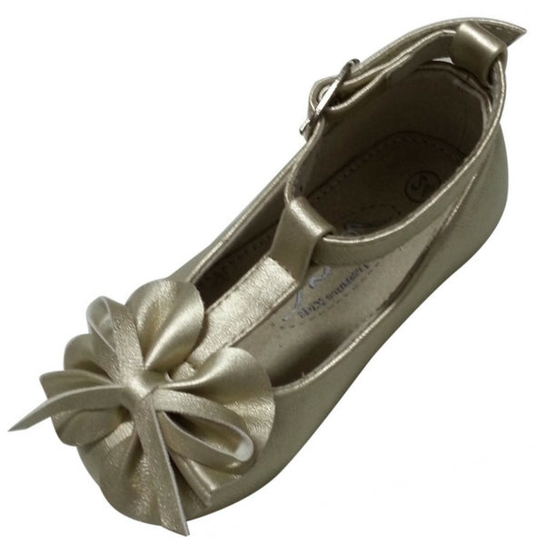 gold girls dress leather shoe