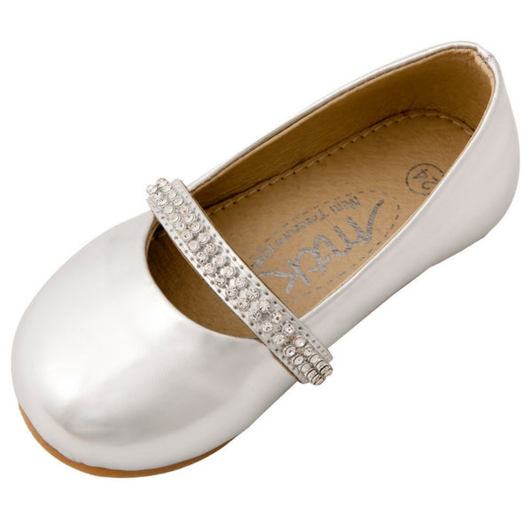Slip on with crystal accented strap shoe