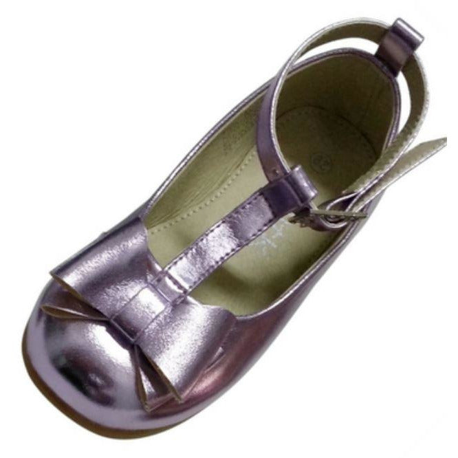 Purple girls dress leather T Bar Shoes 