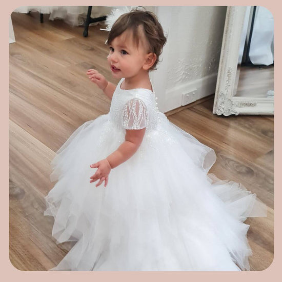 Gorgeous White Christening Gowns for Infant Floral Appliqued First  Communion Dresses Lace Newborn Baby Toddler Baptism Dresses - AliExpress