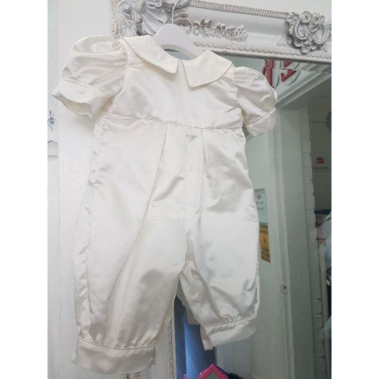 Load image into Gallery viewer, Boys ivory baptism romper
