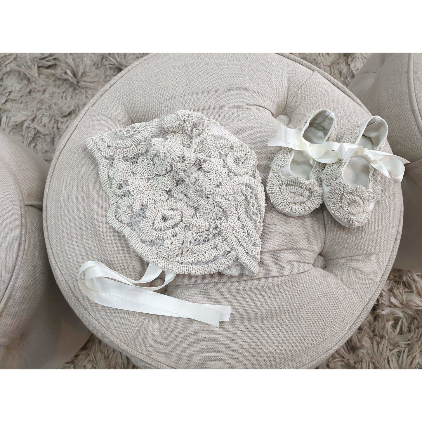 handmade bonnet and shoes